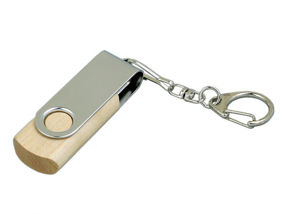 USB 3.0- флешка промо на 32 Гб с поворотным механизмом - 128Gb, натуральный-серебристый