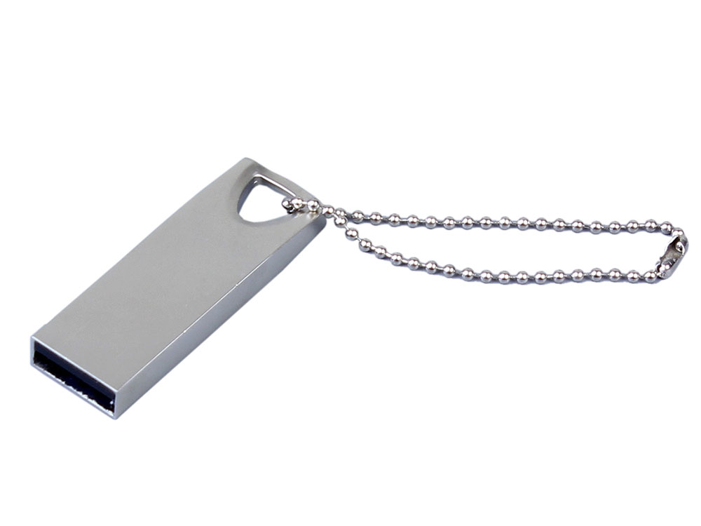 USB 3.0-флешка на 16 Гб с мини чипом и отверстием для цепочки - 64Gb, серебристый