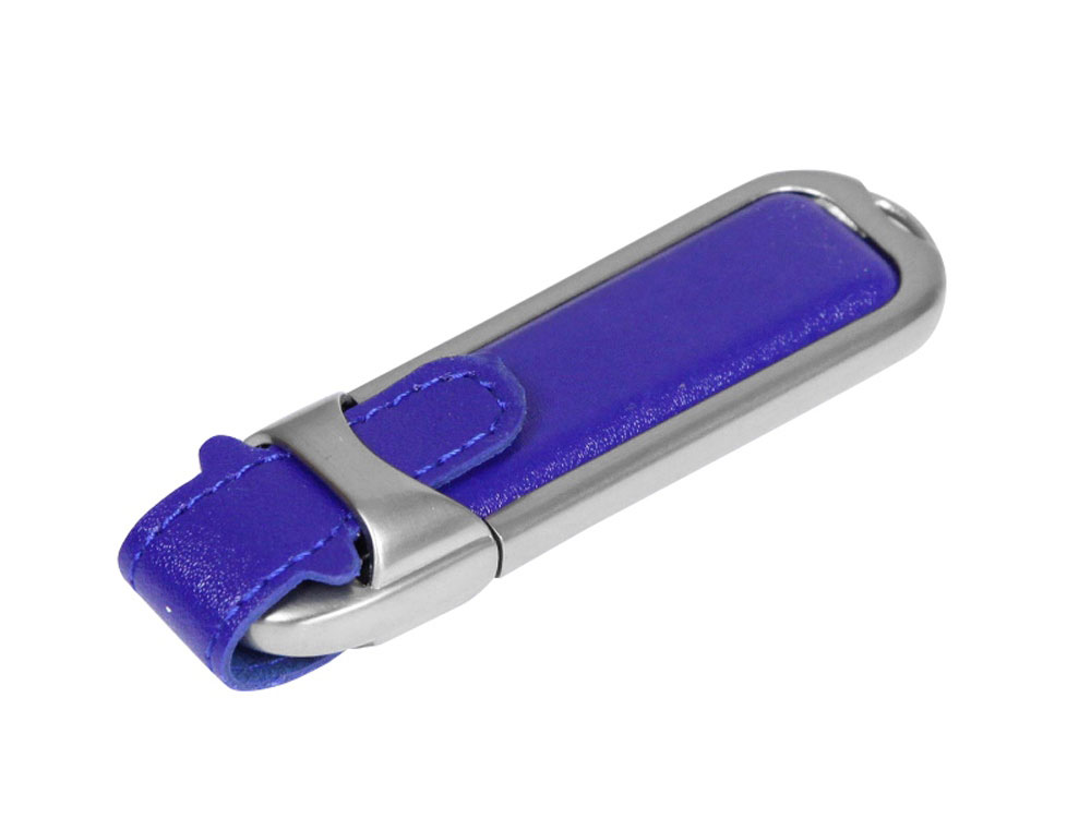 USB 3.0- флешка на 32 Гб с массивным классическим корпусом - 32Gb, синий-серебристый