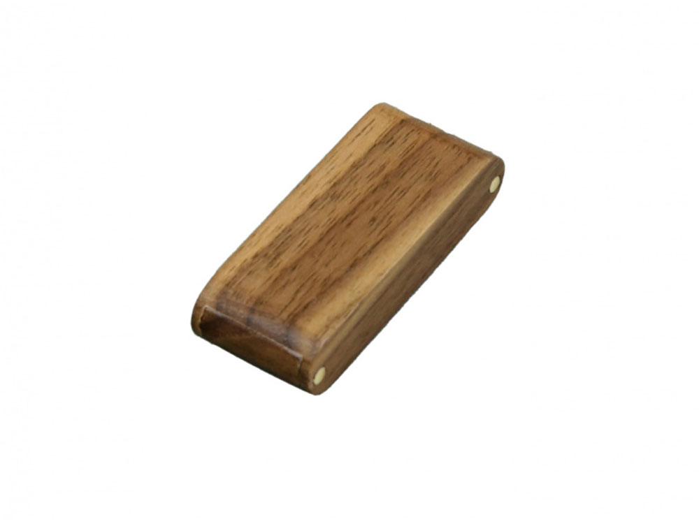 USB 2.0- флешка на 8 Гб прямоугольной формы с раскладным корпусом - 32Gb, коричневый