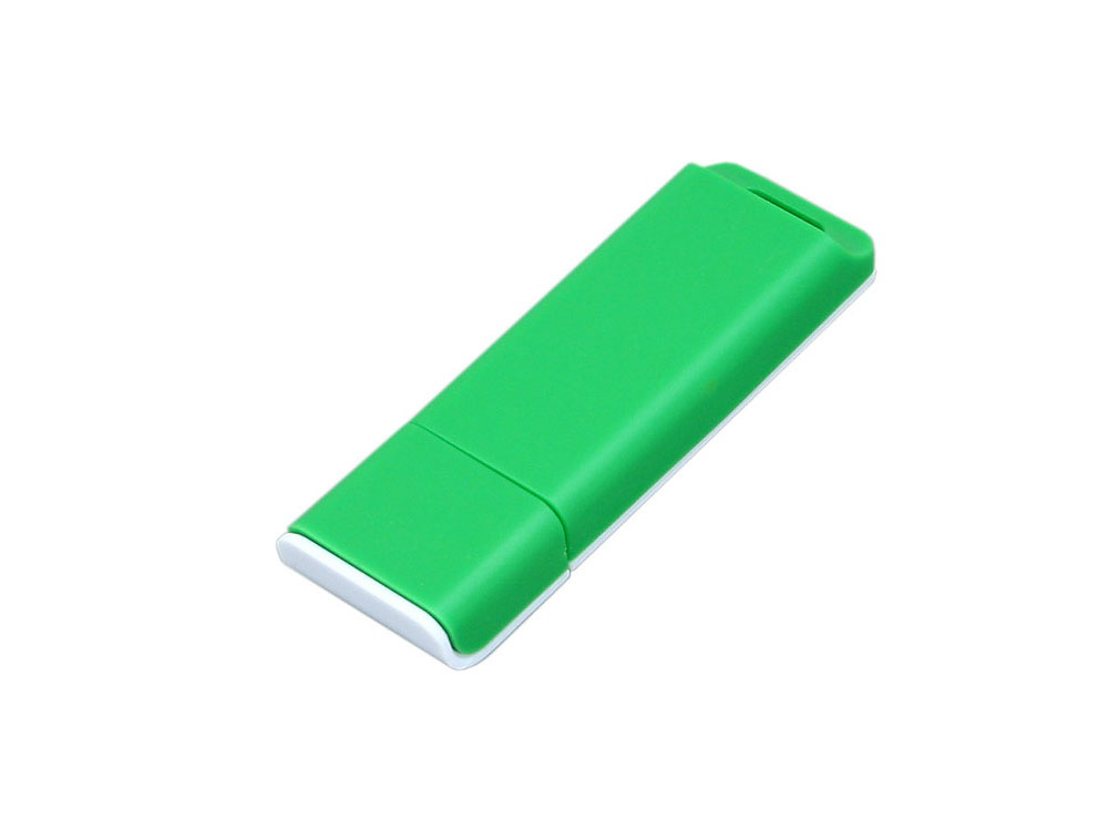 USB 2.0- флешка на 16 Гб с оригинальным двухцветным корпусом - 4Gb, зеленый-белый
