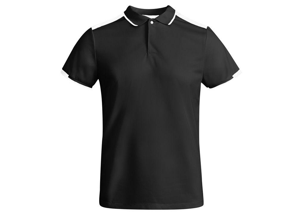 Рубашка-поло «Tamil» мужская - 2XL, черный-белый