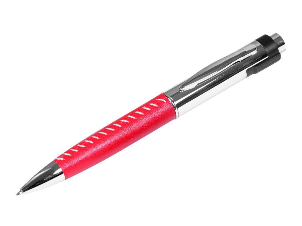 USB 2.0- флешка на 16 Гб в виде ручки с мини чипом - 8Gb, красный-серебристый
