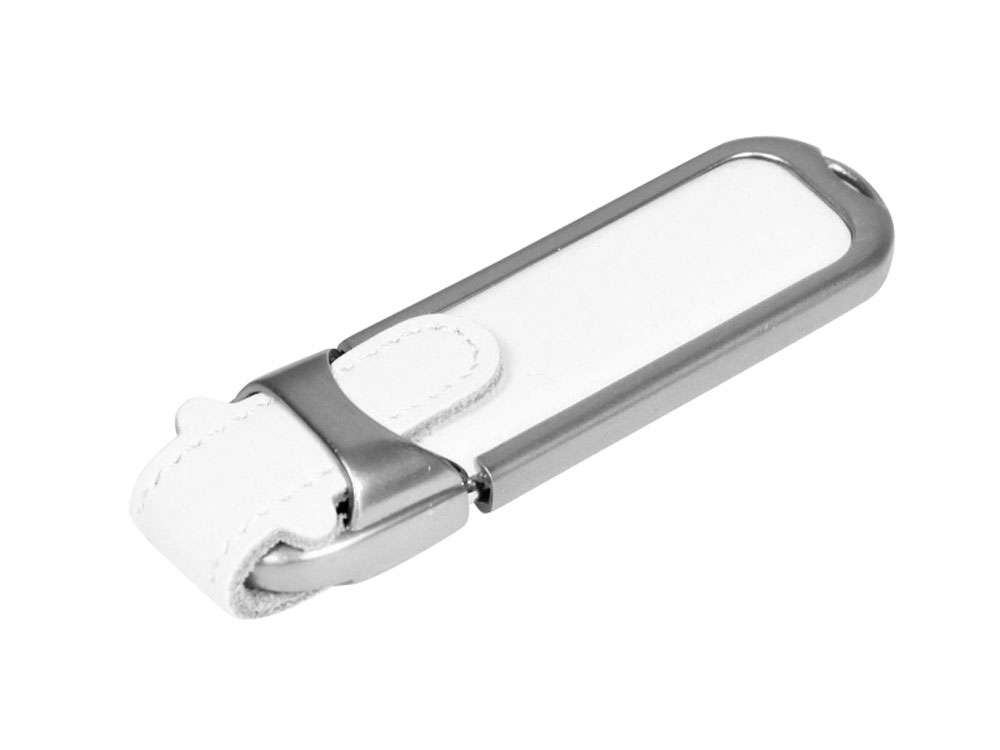 USB 3.0- флешка на 32 Гб с массивным классическим корпусом - 64Gb, белый-серебристый