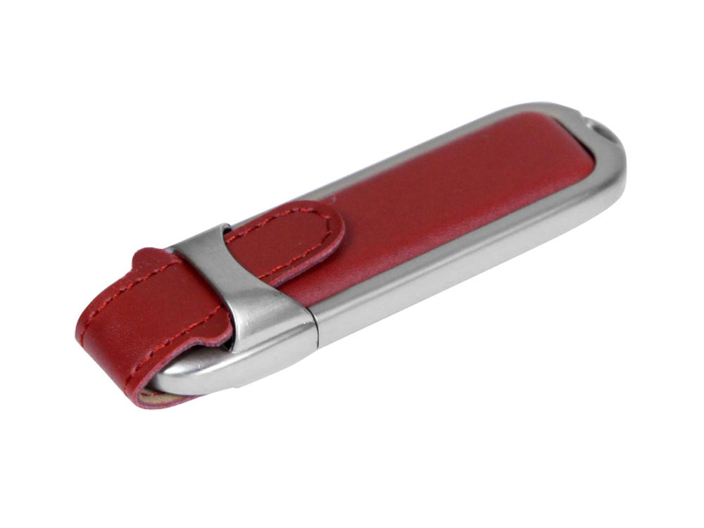 USB 3.0- флешка на 32 Гб с массивным классическим корпусом - 32Gb, коричневый-серебристый
