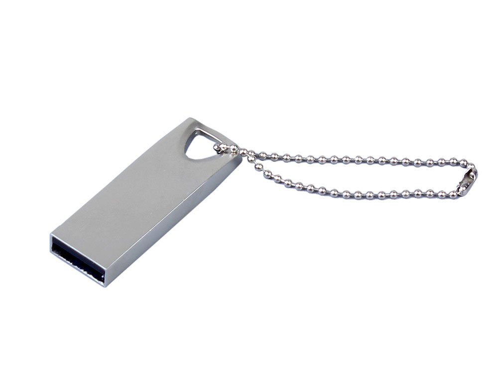 USB 3.0-флешка на 16 Гб с мини чипом и отверстием для цепочки - 128Gb, серебристый