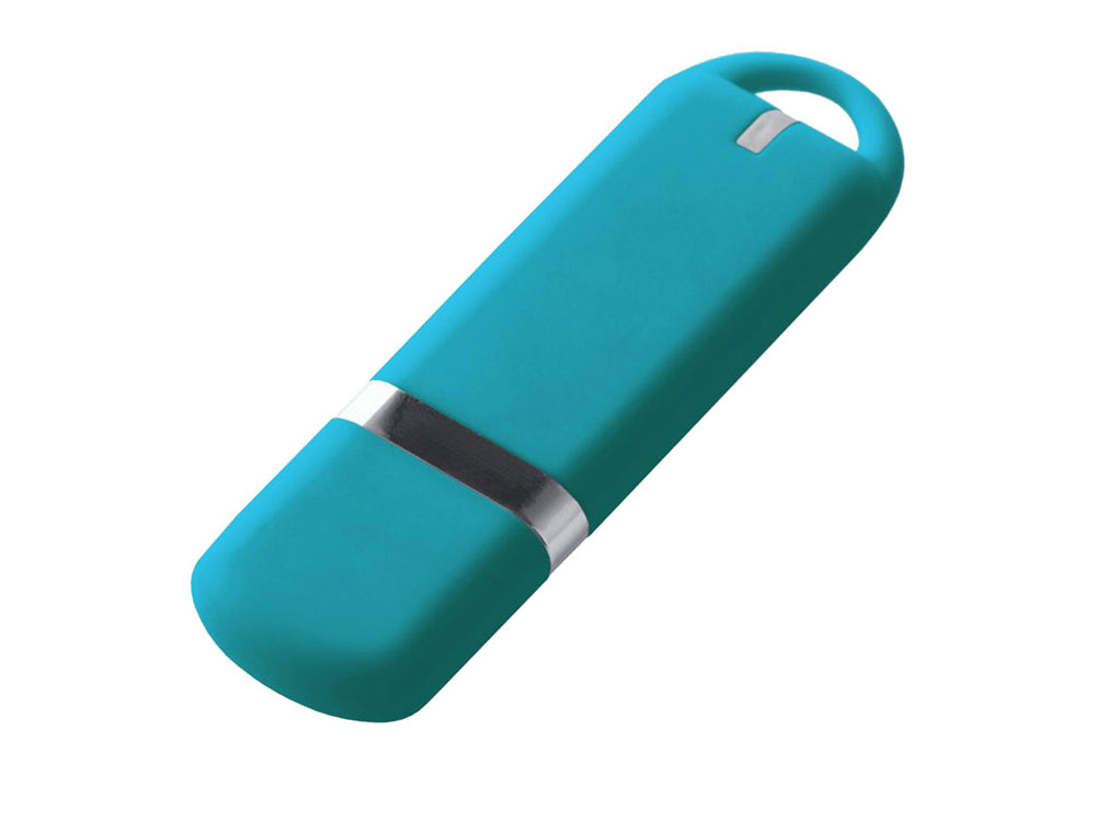 USB 2.0- флешка на 16 Гб, soft-touch - 32Gb, голубой