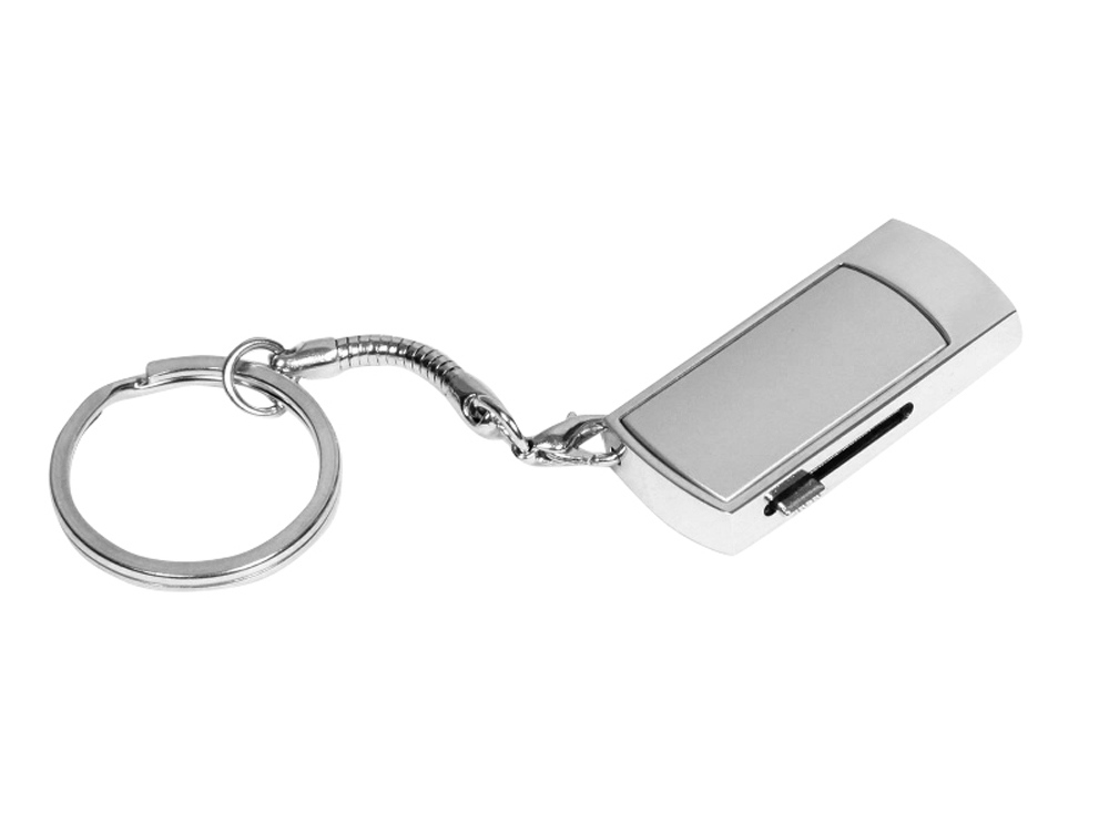 USB 2.0- флешка на 16 Гб с выдвижным механизмом и мини чипом - 64Gb, серебристый