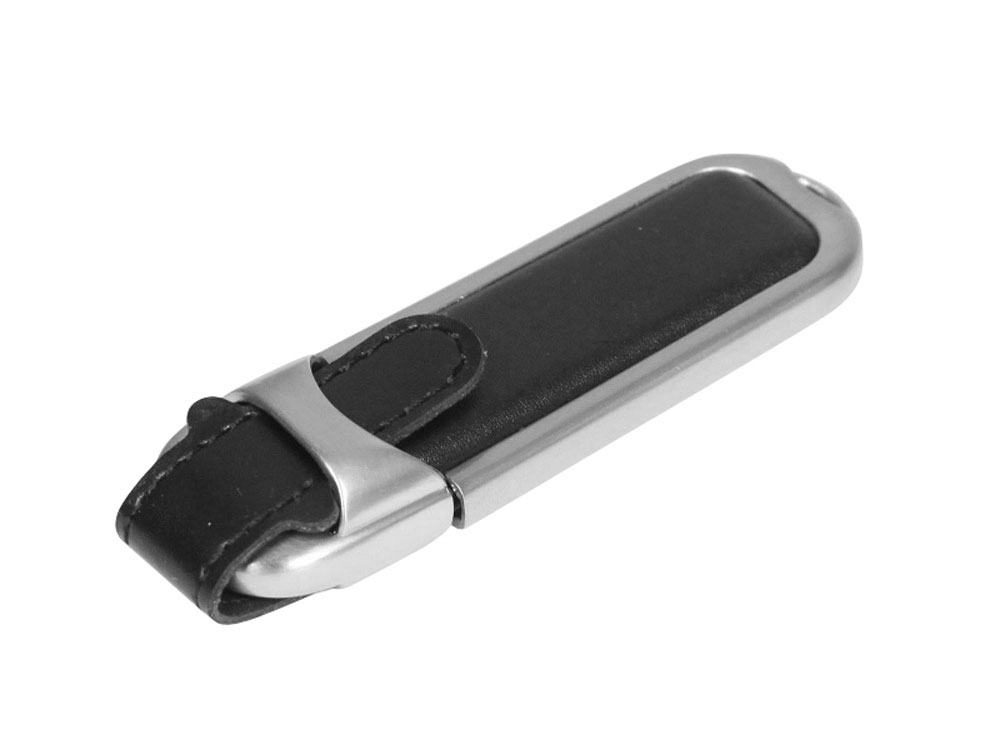 USB 3.0- флешка на 32 Гб с массивным классическим корпусом - 32Gb, черный-серебристый