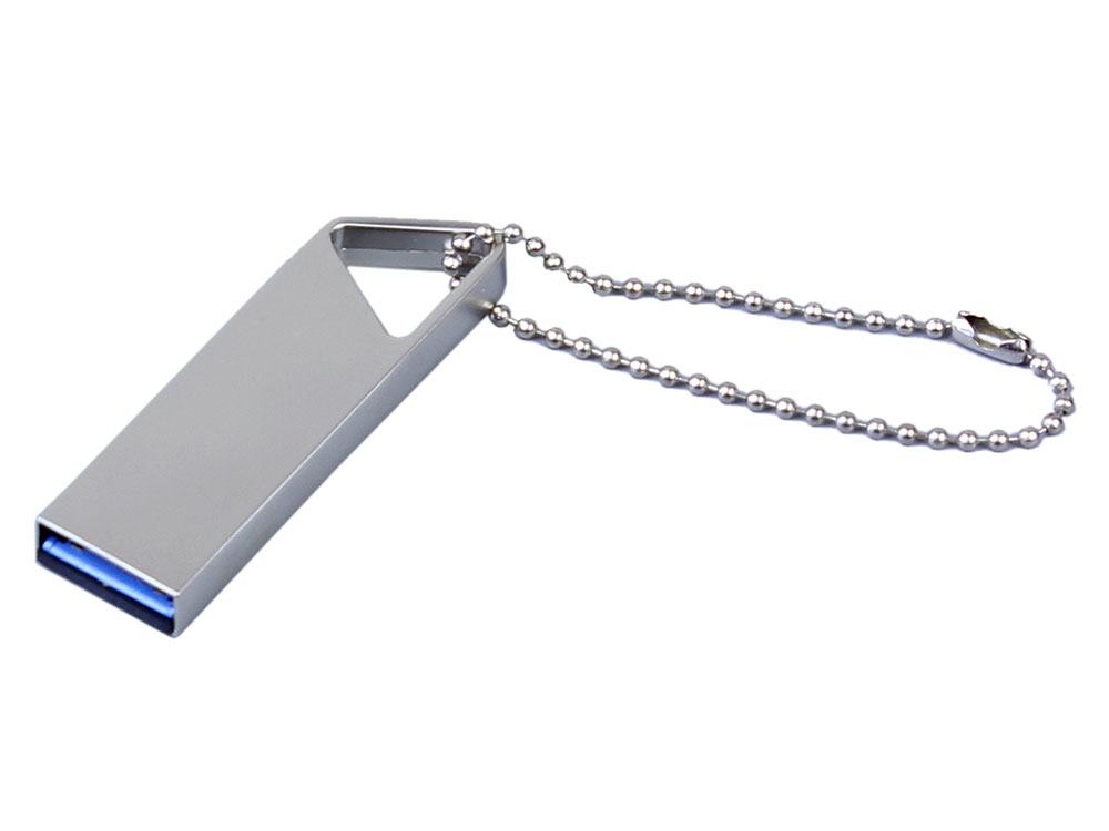USB 2.0-флешка на 512 Мбайт с мини чипом и отверстием для цепочки - 4Gb, серебристый