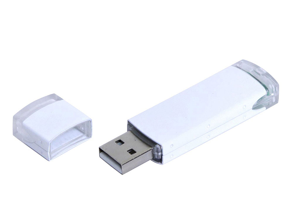 USB 3.0- флешка промо на 32 Гб прямоугольной классической формы - 64Gb, белый