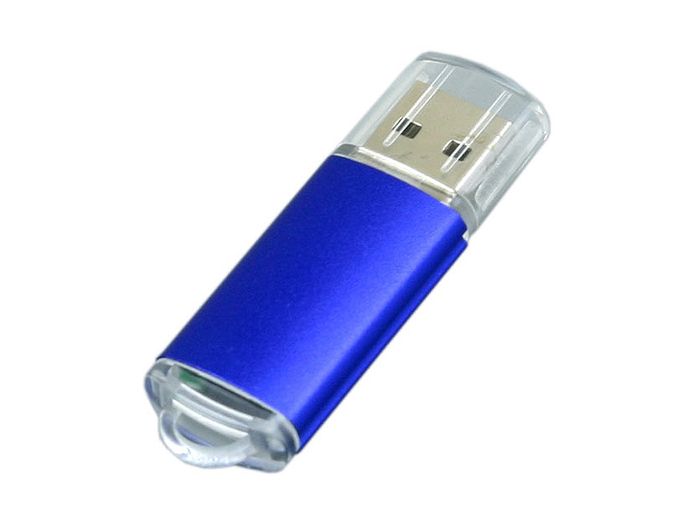 USB 2.0- флешка на 16 Гб с прозрачным колпачком - 32Gb, синий