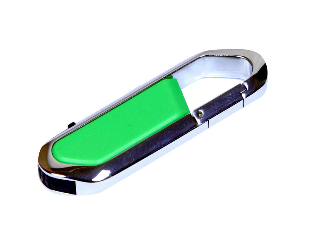 USB 2.0- флешка на 16 Гб в виде карабина - 8Gb, зеленый-серебристый