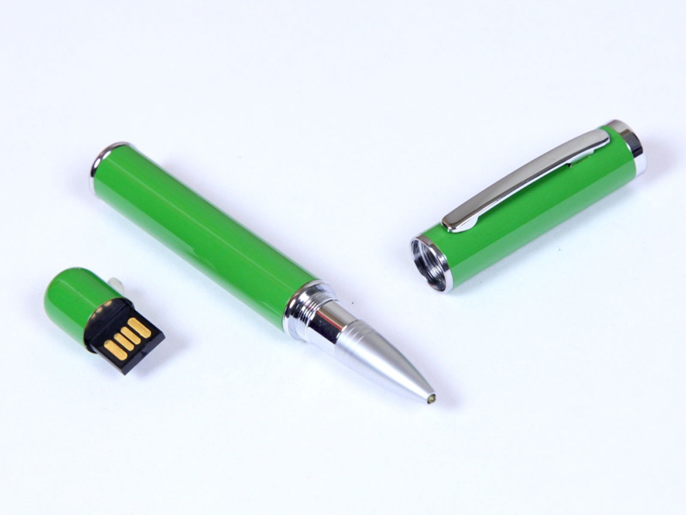 USB 2.0- флешка на 8 Гб в виде ручки с мини чипом - 8Gb, зеленый