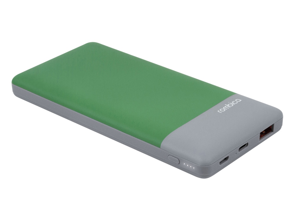 Внешний аккумулятор «NEO Charge 3C», 10000 mAh - зеленый-светло-серый