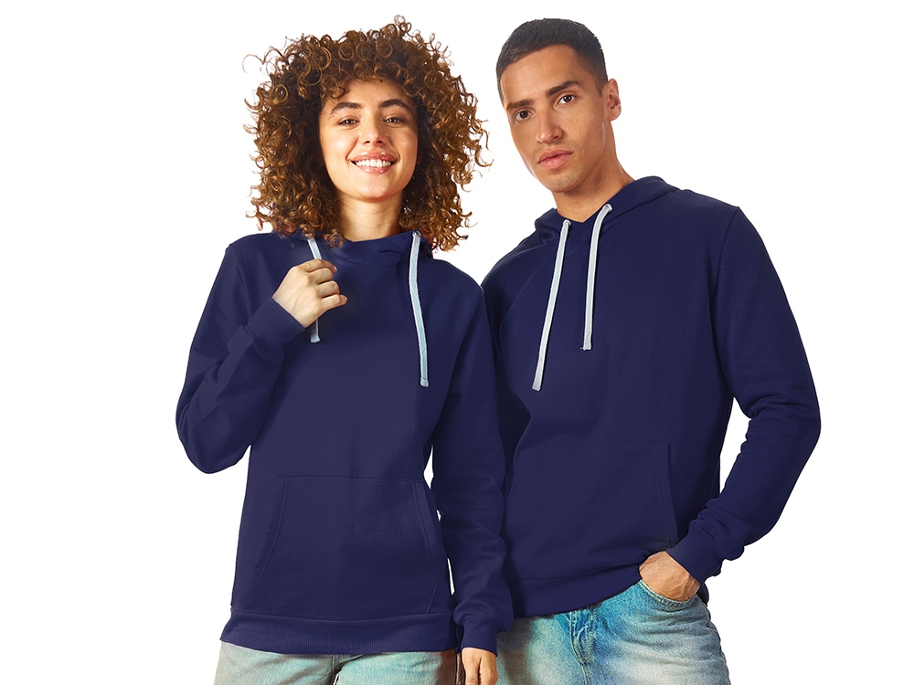 Толстовка "Stream" с капюшоном, унисекс - XS, синий-navy
