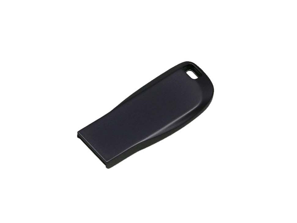 USB 2.0- флешка на 16 Гб компактная с мини чипом и овальным отверстием - 64Gb, антрацит