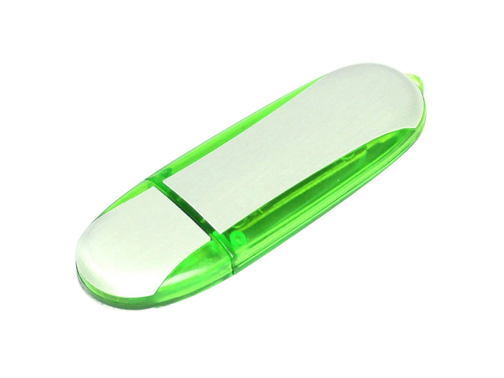USB 2.0- флешка промо на 16 Гб овальной формы - 64Gb, зеленый