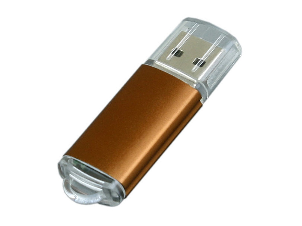 USB 2.0- флешка на 16 Гб с прозрачным колпачком - 32Gb, коричневый