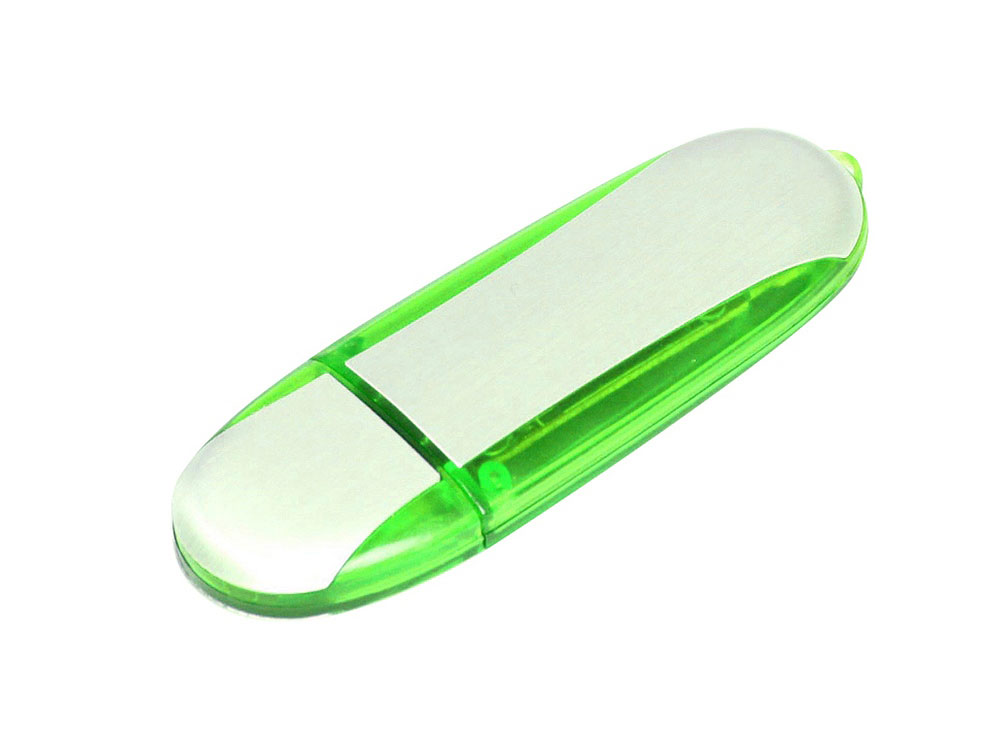 USB 2.0- флешка промо на 16 Гб овальной формы - 4Gb, зеленый