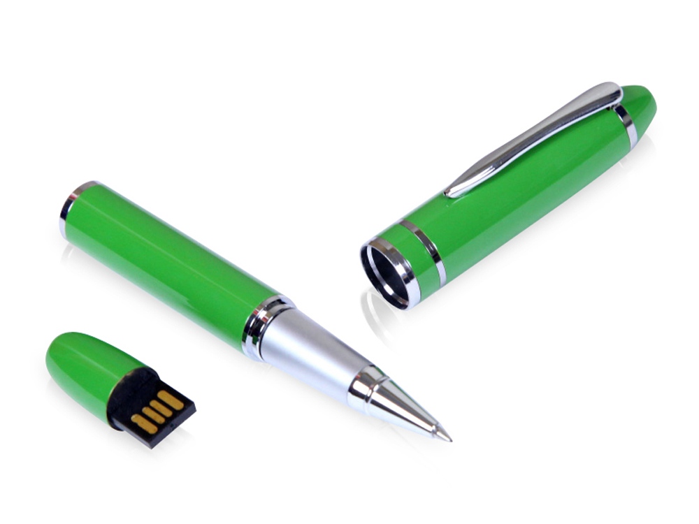 USB 2.0- флешка на 8 Гб в виде ручки с мини чипом - 8Gb, зеленый
