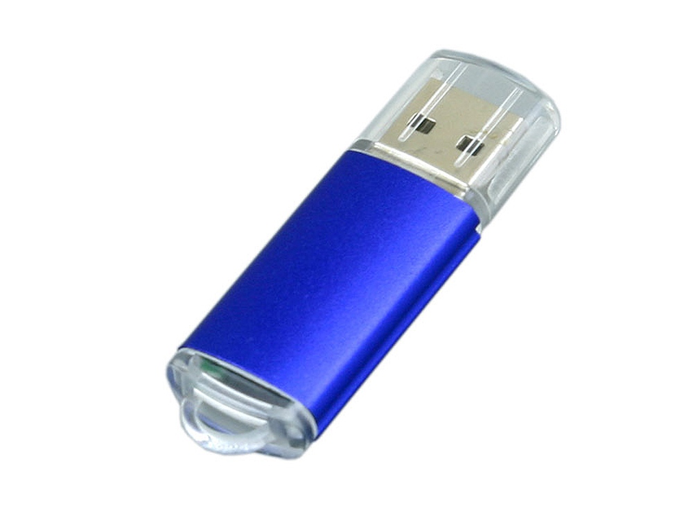 USB 2.0- флешка на 16 Гб с прозрачным колпачком - 16Gb, синий