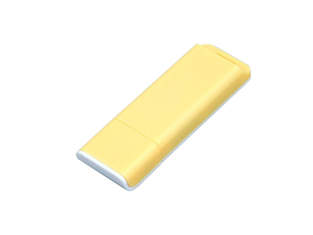 USB 2.0- флешка на 16 Гб с оригинальным двухцветным корпусом - 4Gb, желтый-белый