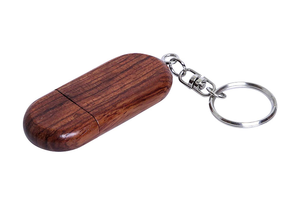 USB 3.0- флешка на 32 Гб овальной формы и колпачком с магнитом - 32Gb, коричневый