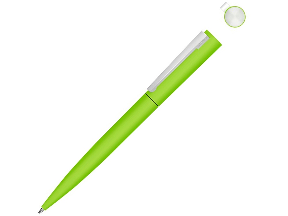 Ручка шариковая металлическая «Brush Gum», soft-touch - светло-зеленый