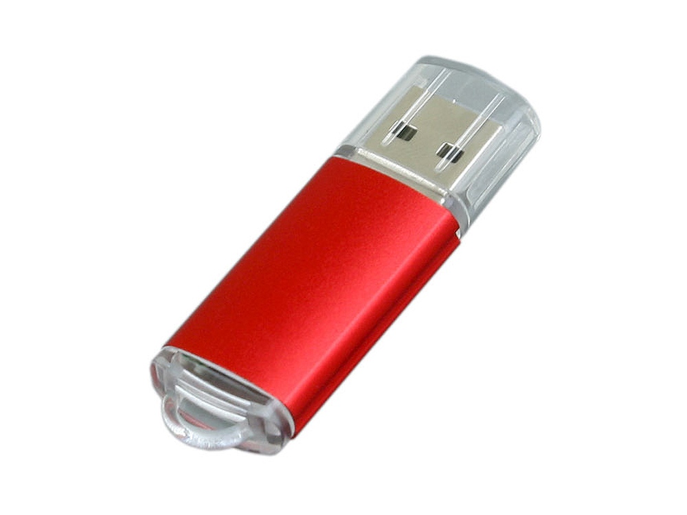 USB 2.0- флешка на 16 Гб с прозрачным колпачком - 16Gb, красный