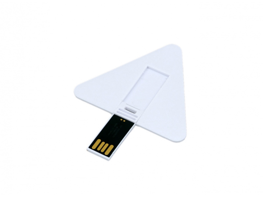 USB 2.0- флешка на 8 Гб в виде пластиковой карточки треугольной формы - 32Gb, белый