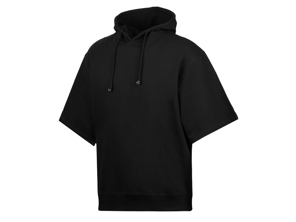 Худи с коротким рукавом «Warsaw» унисекс - XL-2XL, черный
