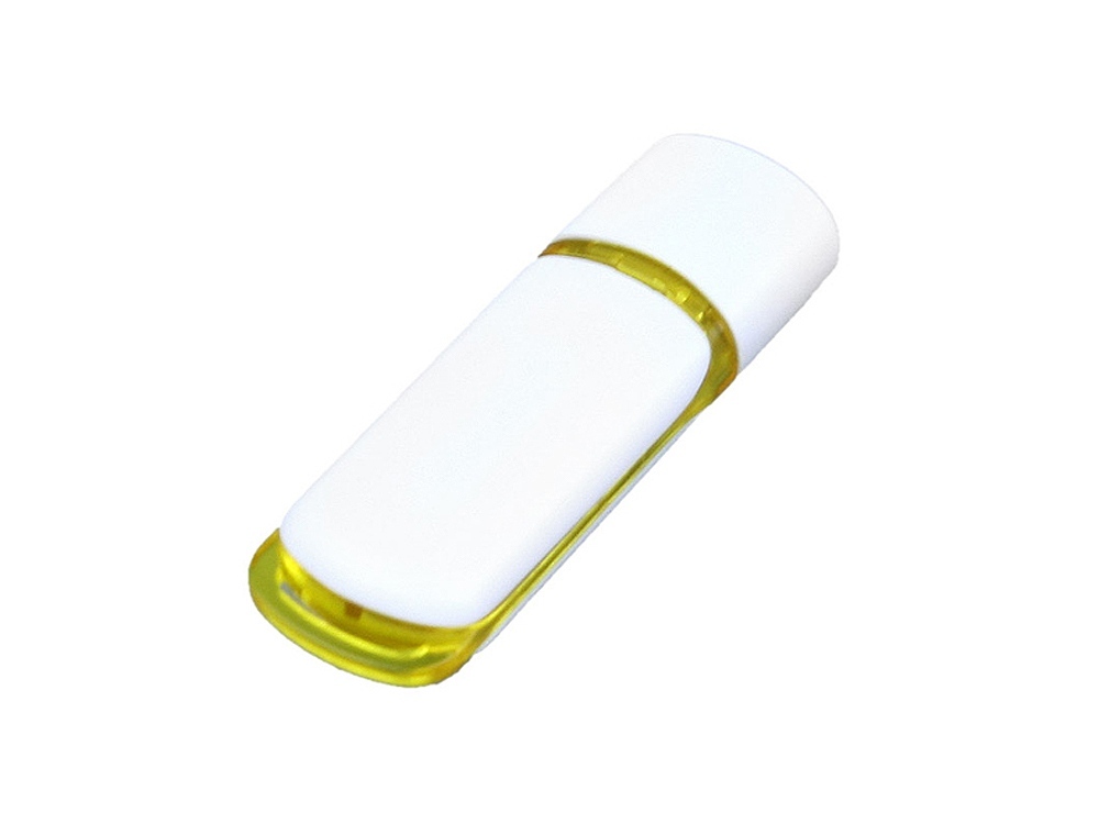 USB 3.0- флешка на 32 Гб с цветными вставками - 128Gb, белый-желтый