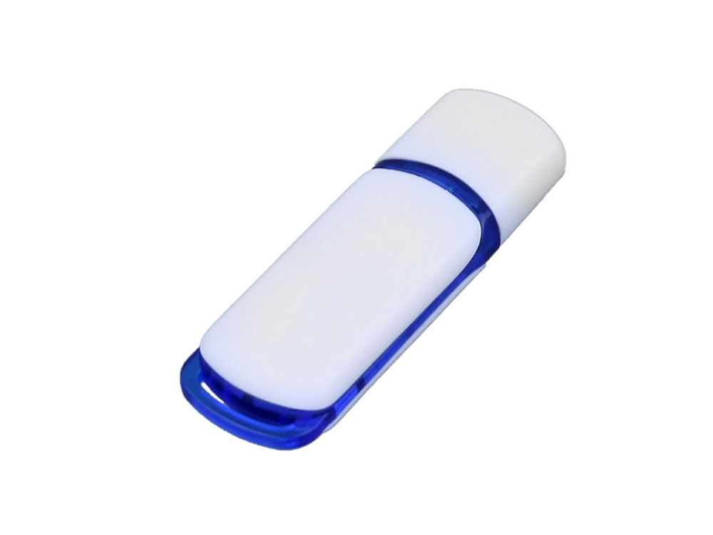 USB 3.0- флешка на 32 Гб с цветными вставками - 32Gb, белый-синий