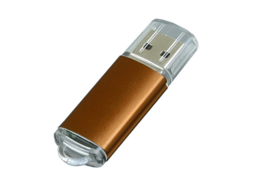 USB 2.0- флешка на 16 Гб с прозрачным колпачком - 16Gb, коричневый