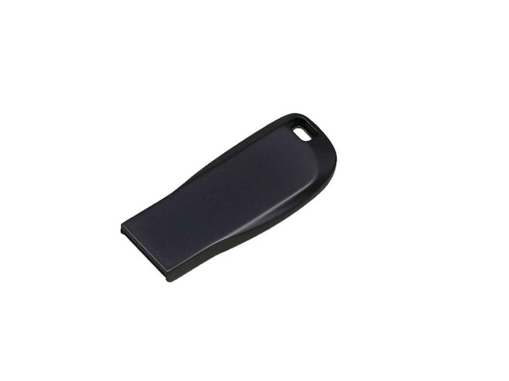 USB 2.0- флешка на 16 Гб компактная с мини чипом и овальным отверстием - 8Gb, антрацит