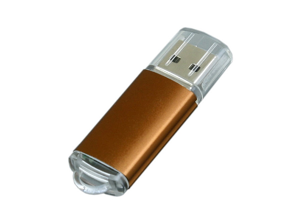 USB 2.0- флешка на 16 Гб с прозрачным колпачком - 64Gb, коричневый