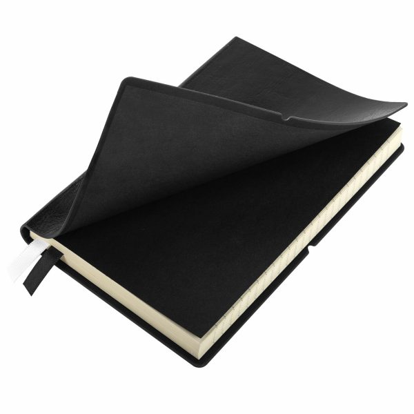 Блокнот МАЛЫЙ ФОРМАТ (100х150 мм) А6, BRAUBERG "Black Jack", 128 л., гладкий кожзам, резинка, клетка, черный, 125243 — изображение 3