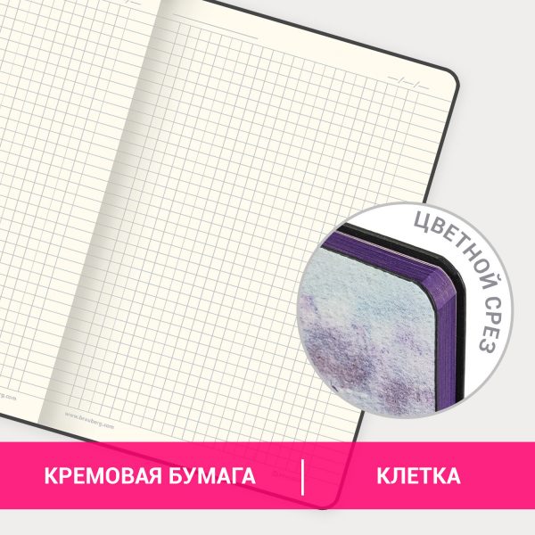 Блокнот А5 (143x210 мм), BRAUBERG VISTA "Violet", под кожу, гибкий, 80 л., 112074 — изображение 10