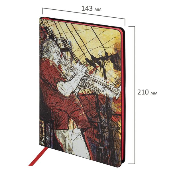Блокнот А5 (143x210 мм), BRAUBERG VISTA "Jazz", под кожу, гибкий, 80 л., 112089 — изображение 2