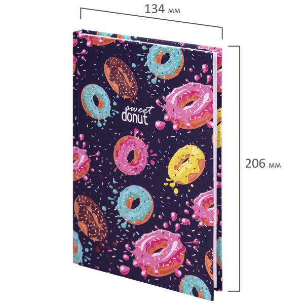 Блокнот А5 (134х206 мм), 80 л., твёрдый, клетка, выборочный лак, BRAUBERG KIDS, "Donuts", 114425 — изображение 2