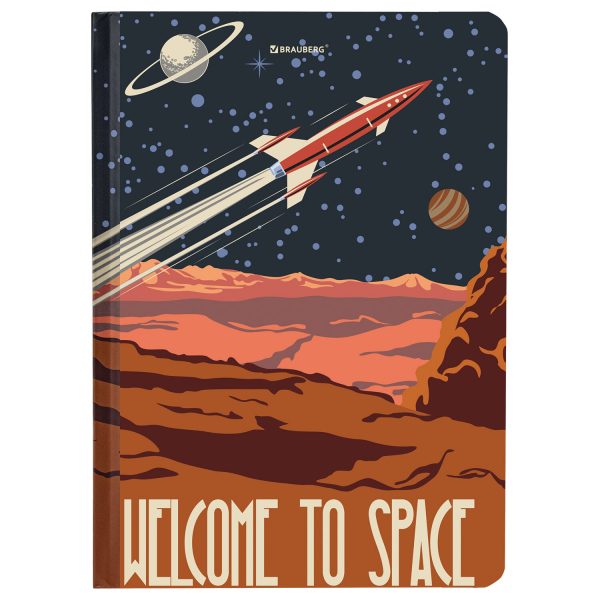 Блокнот с резинкой в клетку 96 л., А5 (145х203 мм), твердая обложка, BRAUBERG, "SpaceX", 113724 — изображение 6