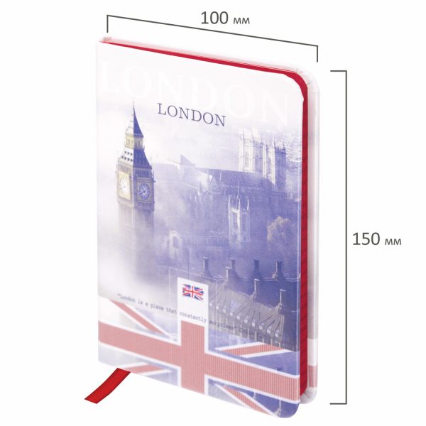 Блокнот МАЛЫЙ ФОРМАТ (100х150 мм) А6, BRAUBERG VISTA "London", под кожу, твердый, 80 л., 112092 — изображение 2