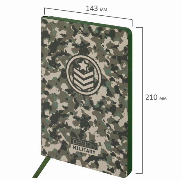 Блокнот А5 (143x210 мм), BRAUBERG VISTA "Military", под кожу, гибкий, 80 л., 112085 — изображение 2