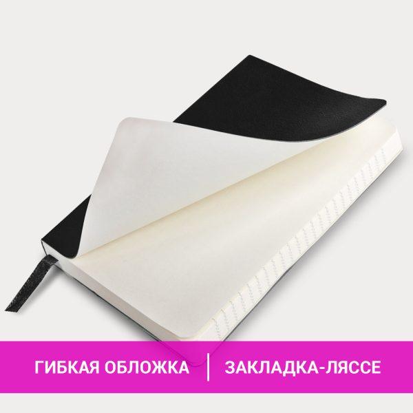 Блокнот МАЛЫЙ ФОРМАТ (91х140 мм) А6, BRAUBERG ULTRA, под кожу, 80 г/м2, 96 л., клетка, черный, 113024 — изображение 9