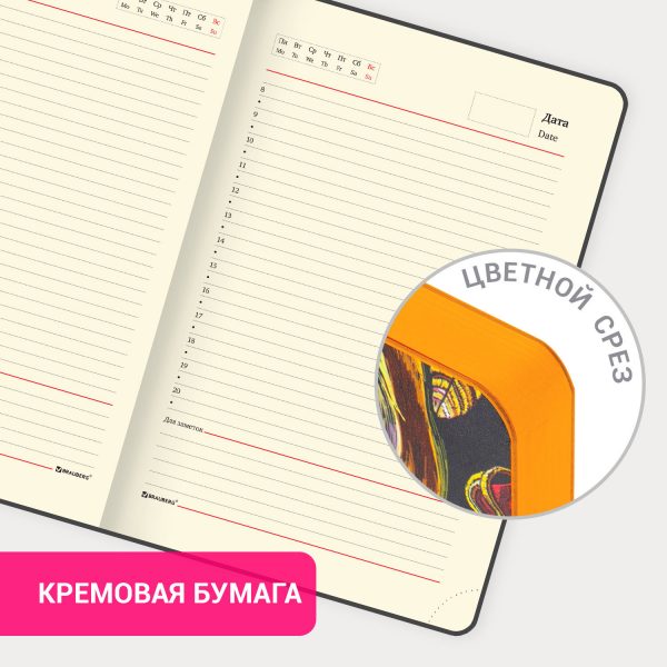 Ежедневник недатированный А5 (138х213 мм), BRAUBERG VISTA, под кожу, гибкий, 136 л., "Independence", 112006 — изображение 15
