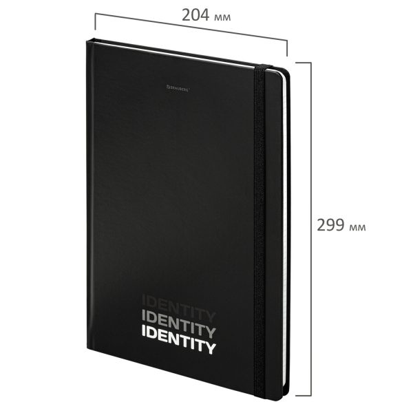 Блокнот с резинкой в клетку 96 л., БОЛЬШОЙ ФОРМАТ А4 204х299 мм, BRAUBERG, "Identity", 115528 — изображение 2