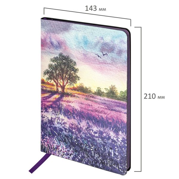 Блокнот А5 (143x210 мм), BRAUBERG VISTA "Violet", под кожу, гибкий, 80 л., 112074 — изображение 2