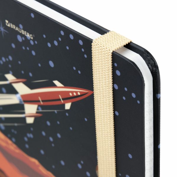 Блокнот с резинкой в клетку 96 л., А5 (145х203 мм), твердая обложка, BRAUBERG, "SpaceX", 113724 — изображение 5