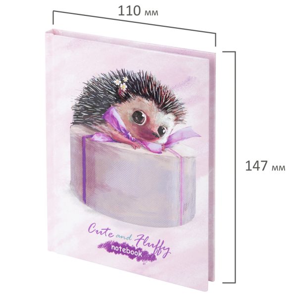 Блокнот МАЛЫЙ ФОРМАТ (110х147 мм), А6, 80 л., твёрдый, клетка, BRAUBERG KIDS, "Ёжик", 114442 — изображение 2